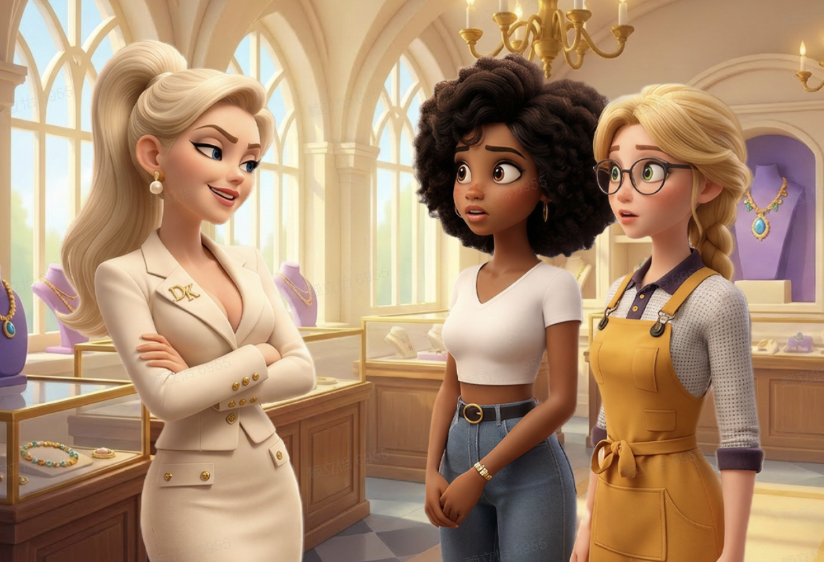 Vivian confronts Samantha and Amara in the jewelry shop